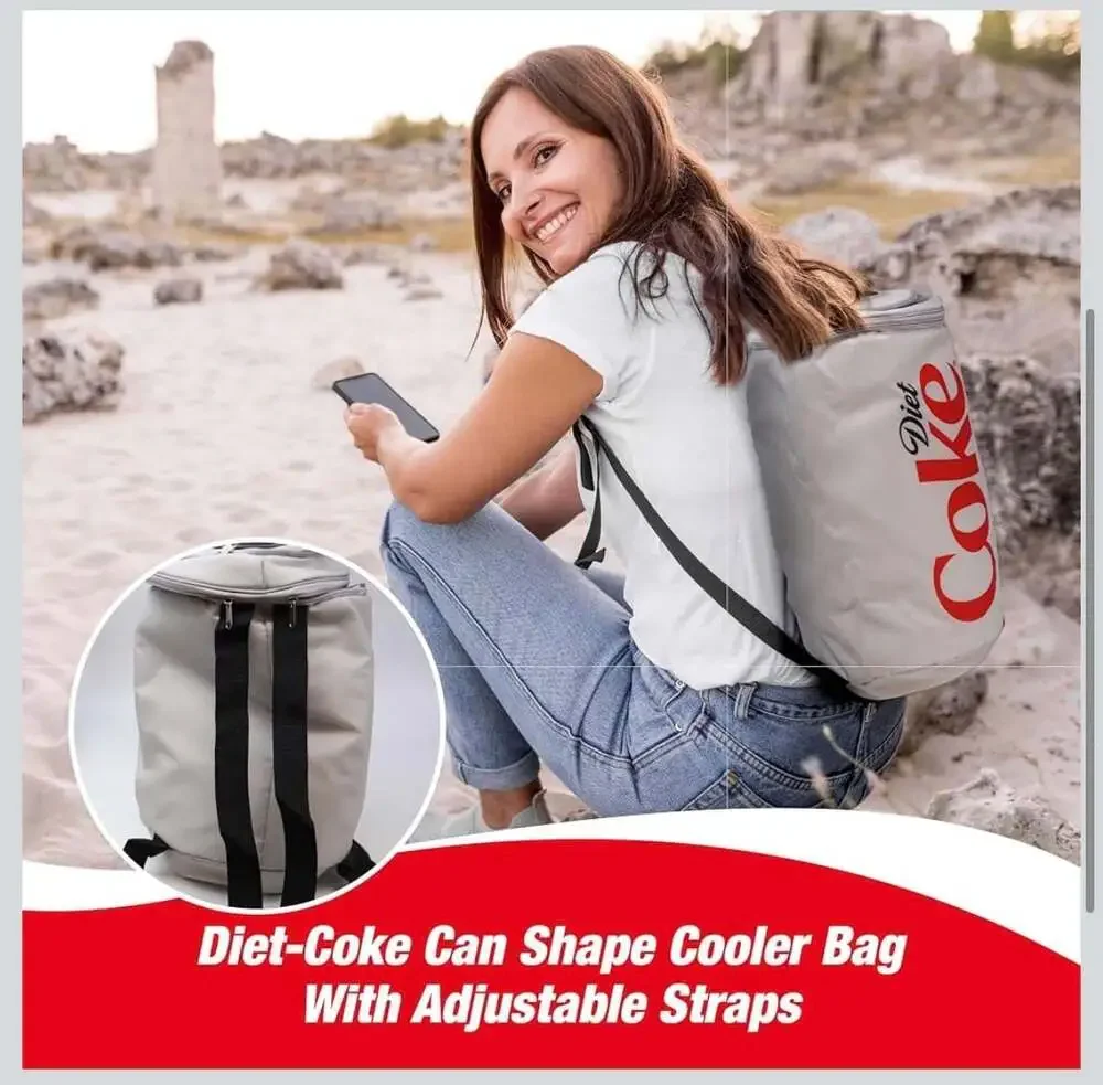 Gabba Goods Diet Coke Can Shaped Cooler Bag with Built-in Bluetooth Speaker